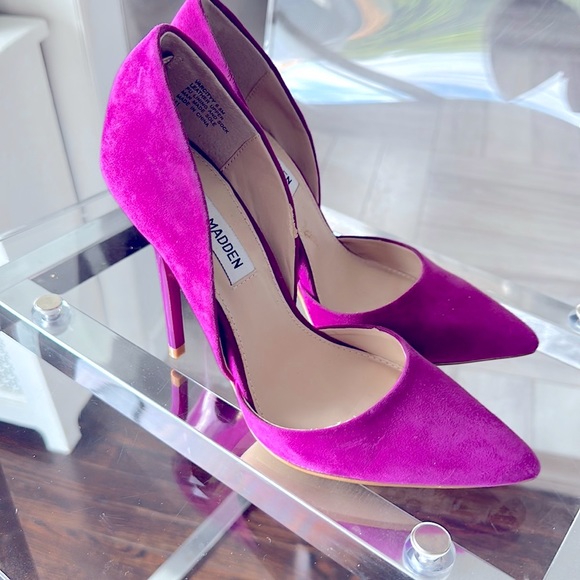 Gently Loved Steve Madden Varcitty Pink/Fuchsia Heels 6.5 D’orsay - Picture 2 of 9